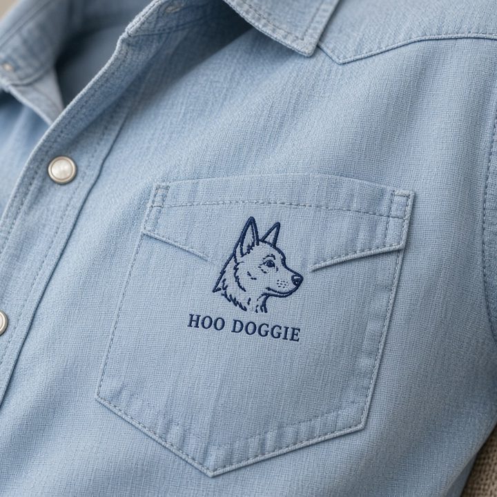 Chambray pearl-snap shirt