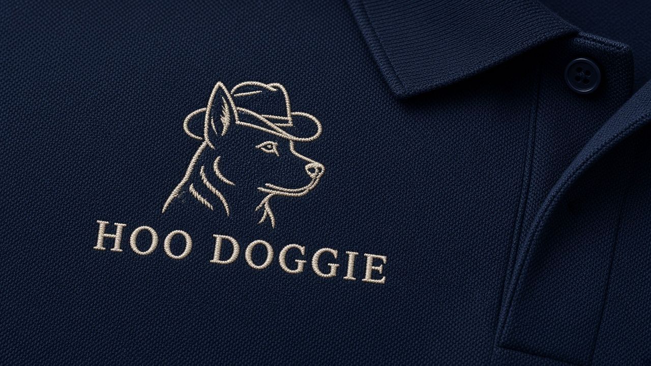 Ranch Hand Polo with heeler in a cowboy hat